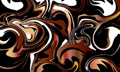 Abstract liquid gradient brown black background. wavy fluid color mix.