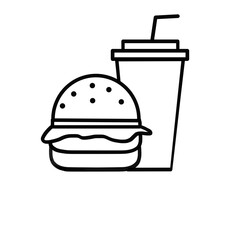 Burger and drink food icons are usually used by sellers to describe the menu they sell or can be used as a logo for the restaurant