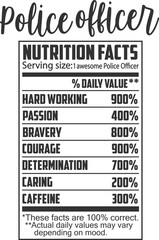 Police Officer - Funny Profession Nutrition Facts