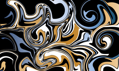 colorful liquid abstract marble oil paint black background. wavy fluid.