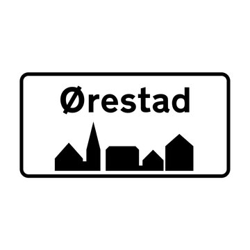 Orestad area road sign in Denmark	