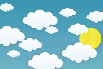 Cloud background in paper cut style