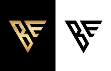 Triangle Letter BE Logo Design