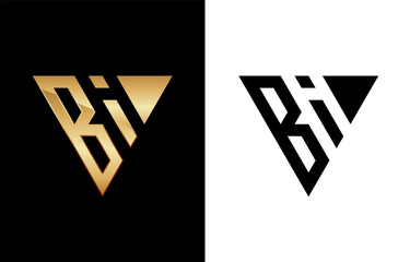 Triangle Letter BI Logo Design