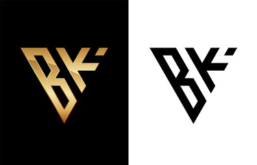 Triangle Letter BK Logo Design - obrazy, fototapety, plakaty