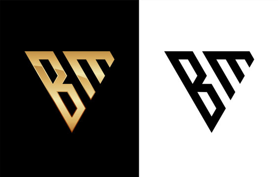 Triangle Letter BM Logo Design