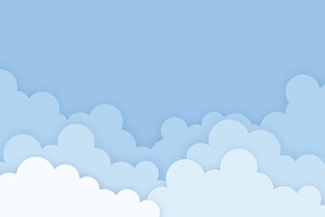 Cloud background in paper cut style