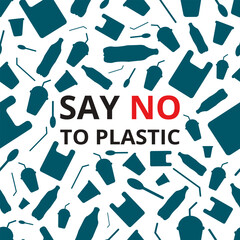 Say no to plastic, seamless pattern.