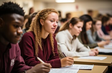 A vibrant scene unfolds on International Day of Education, showcasing diverse students engaged in learning, symbolizing global knowledge-sharing and educational empowerment for a brighter future