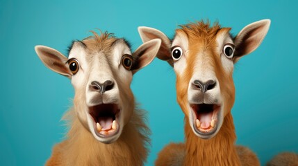 Two Little Funny Baby Goats Playing, HD, Background Wallpaper, Desktop Wallpaper