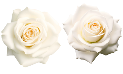The white roses on a transparent background