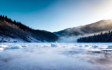 Frozen Tranquility A Winter Morning in the Carpathians ai geneated