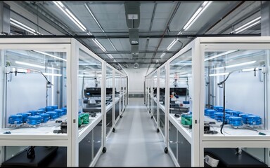An organized and sterile environment where bioprinting takes place, ensuring the integrity of the bioprinted structures - obrazy, fototapety, plakaty