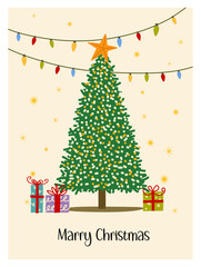 Fototapeta premium Christmas new year holiday greeting cards winter background postcard and website banner
