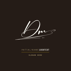 hand drawn Dm letters Logo design. Brushstroke Dm Letter Logo Design. luxury initial logo design, Initial Letter Dm , Hand Drawn Signature Logo.eps8