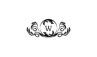 Luxury Elegant Floral Circular Logo W