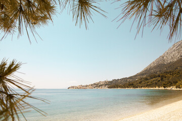 Makarska riviera, famous landmark and travel touristic destination in Europe. Space for text