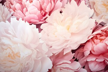 Abstract Floral Wallpaper From Peony Flowers.
