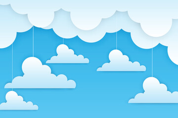 Cloud background in paper cut style