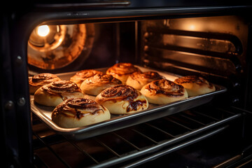 Baking Cinnamon Swirl Bread in the Oven, christmas season