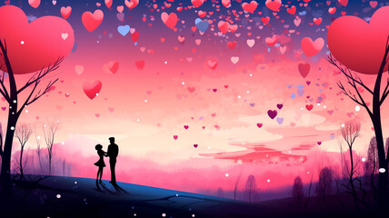 Valentine's day with heart background.