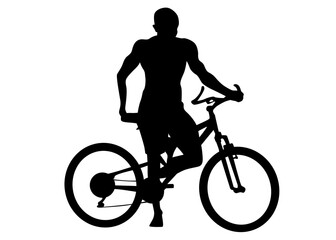 Obraz premium Sport people whit bike on white background