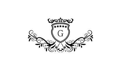 illustration of a skull with a crown logo g