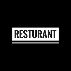 resturant simple typography with black background