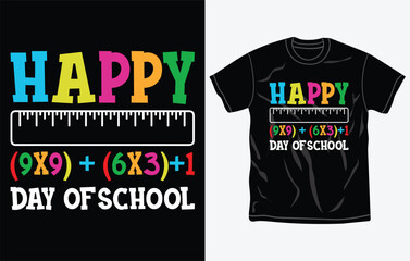 Happy 100 days of school T-shirt Design, Typography, Slogan.