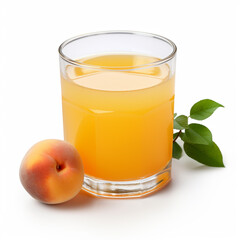 Fototapeta premium Glass of apricot juice isolated on white, ai technology