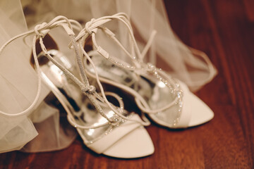 wedding shoes on the floor