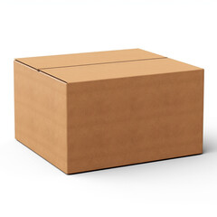 Brown box isolated on white background. Generative AI
