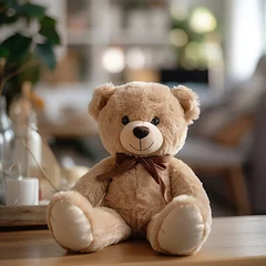 Dekokissen Kid's bear toy on the table in the room, ai technology © Hulkbuster