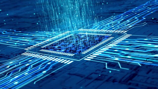 Digital technology chip integrated circuit board.