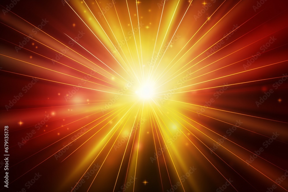 Poster gold background with rays effects. generative ai