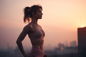 Rise & Limber: Woman Preps for Outdoor Workout with Morning Warm-Up