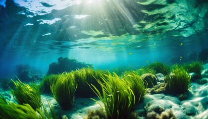 Fototapeta na wymiar 海藻がある水の中