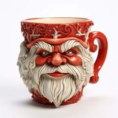 ceramic mystical mug with a mask