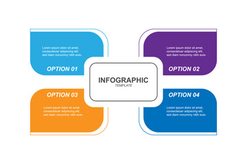 Business template infographic vector element with 4 step process or options for presentation and information graphic 