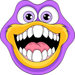 a purple-skinned monster with a gaping mouth and wide eyes