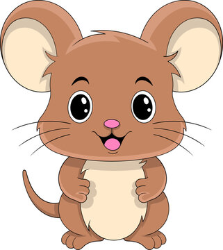 cute brown mouse character with wide ears