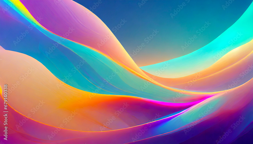Wall mural abstract colorful background with lines and waves