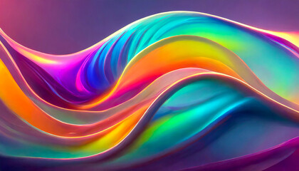 abstract rainbow color background with lines and waves