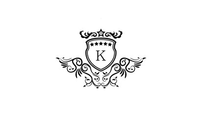 Heraldic Emblem with Crown Logo K