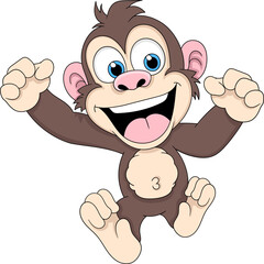 the monkey child is happy