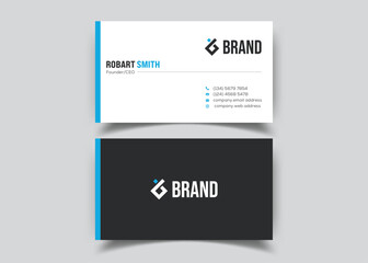 Modern Double-sided Business Card Template. Flat Design Vector Stationery Design, Colorful Card