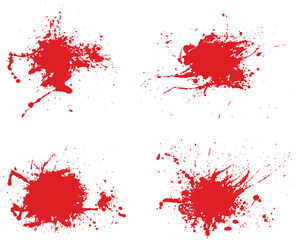 Blood vector splatter background set