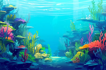 Fototapeta na wymiar painting of coral reef 