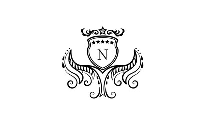 Luxury Alphabet Logo N