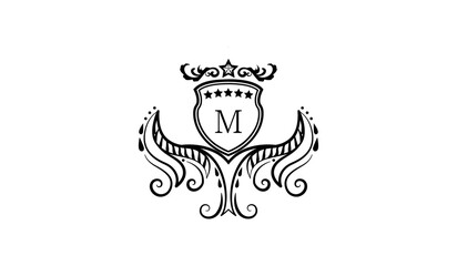 Luxury Alphabet Logo M